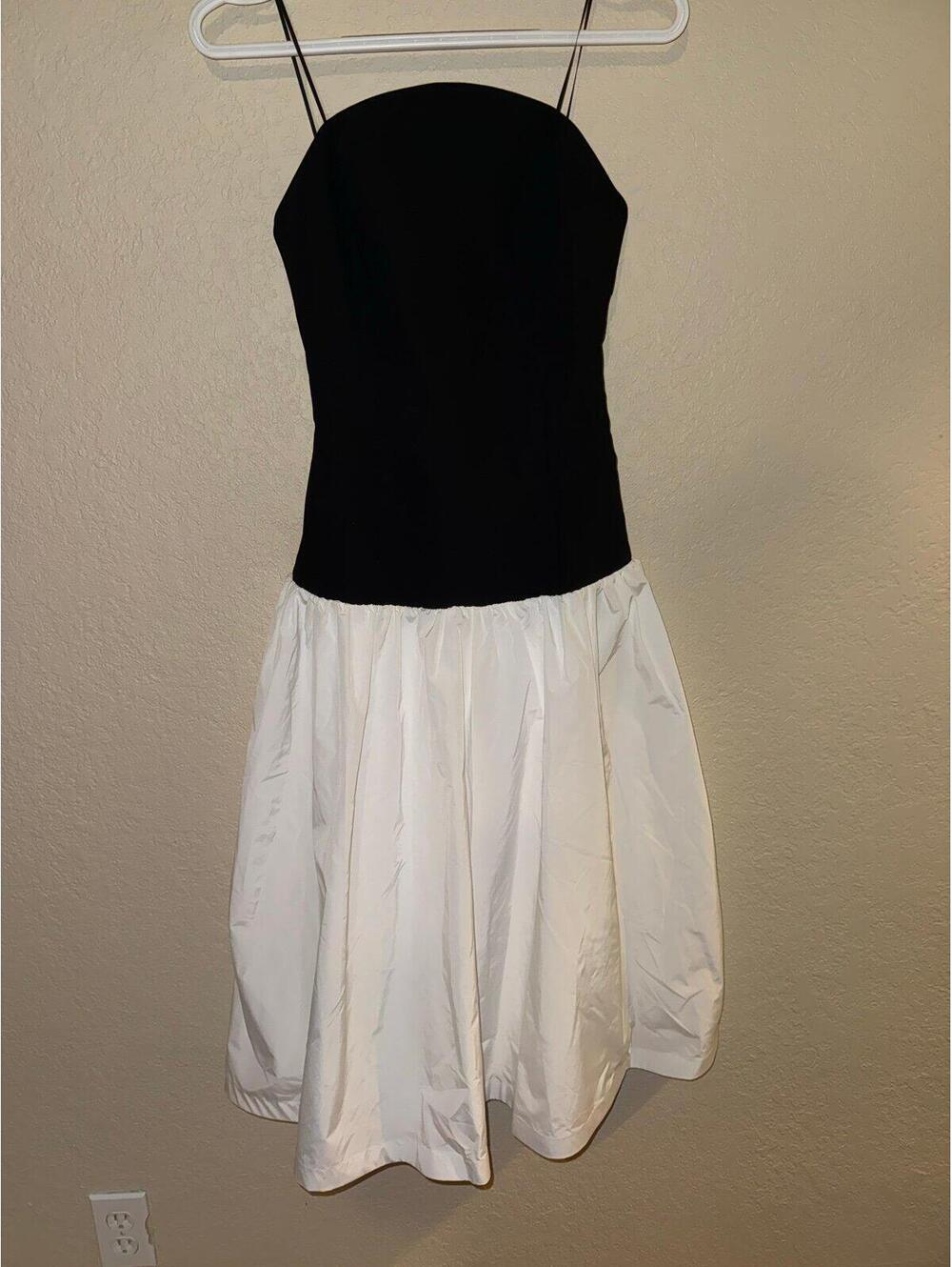 NWT Amanda Uprichard Valencia Bubble Dress Black White XS Designer